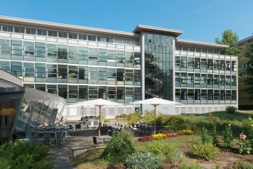 Swisslos building: Front view